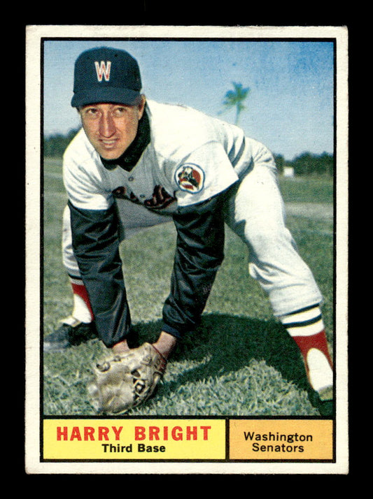 1961 Topps #447 Harry Bright Washington Senators EXMT KC10008656