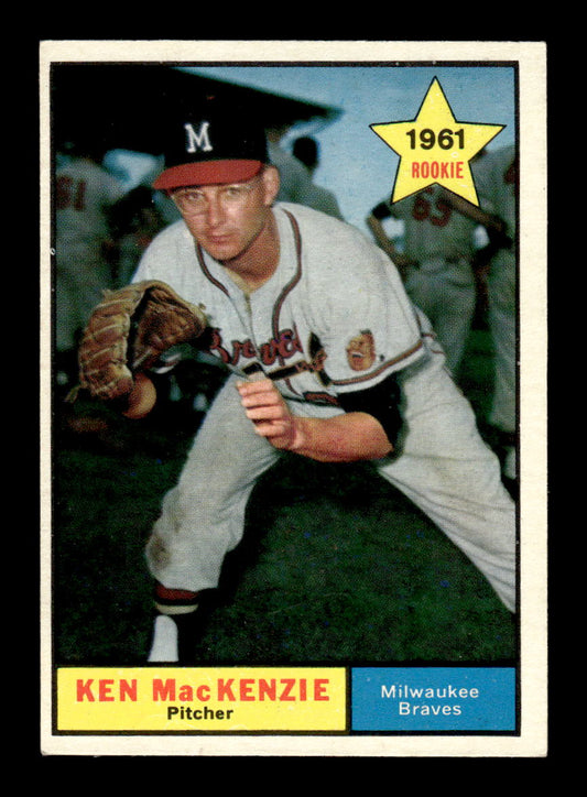 1961 Topps #496 Ken MacKenzie Milwaukee Braves EXMT KC10008676