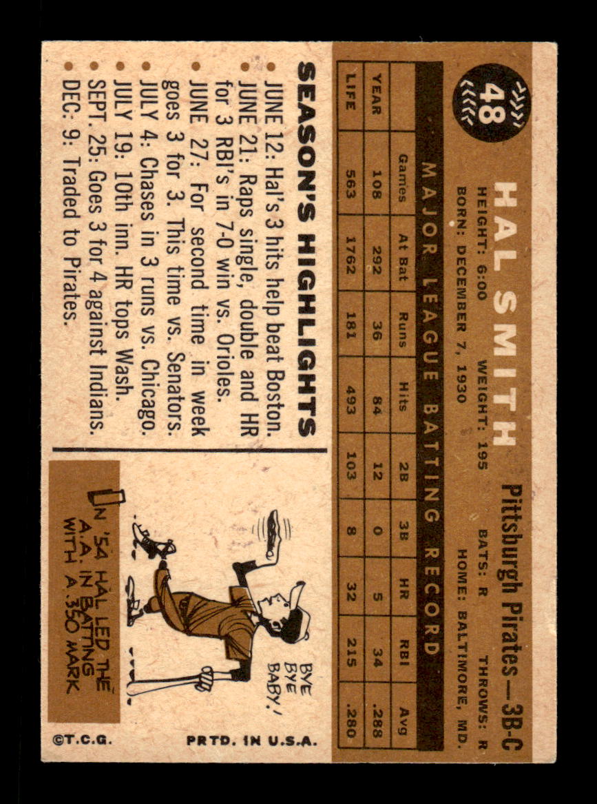 1960 Topps #48 Hal Smith Pittsburgh Pirates EXMT KC10008733
