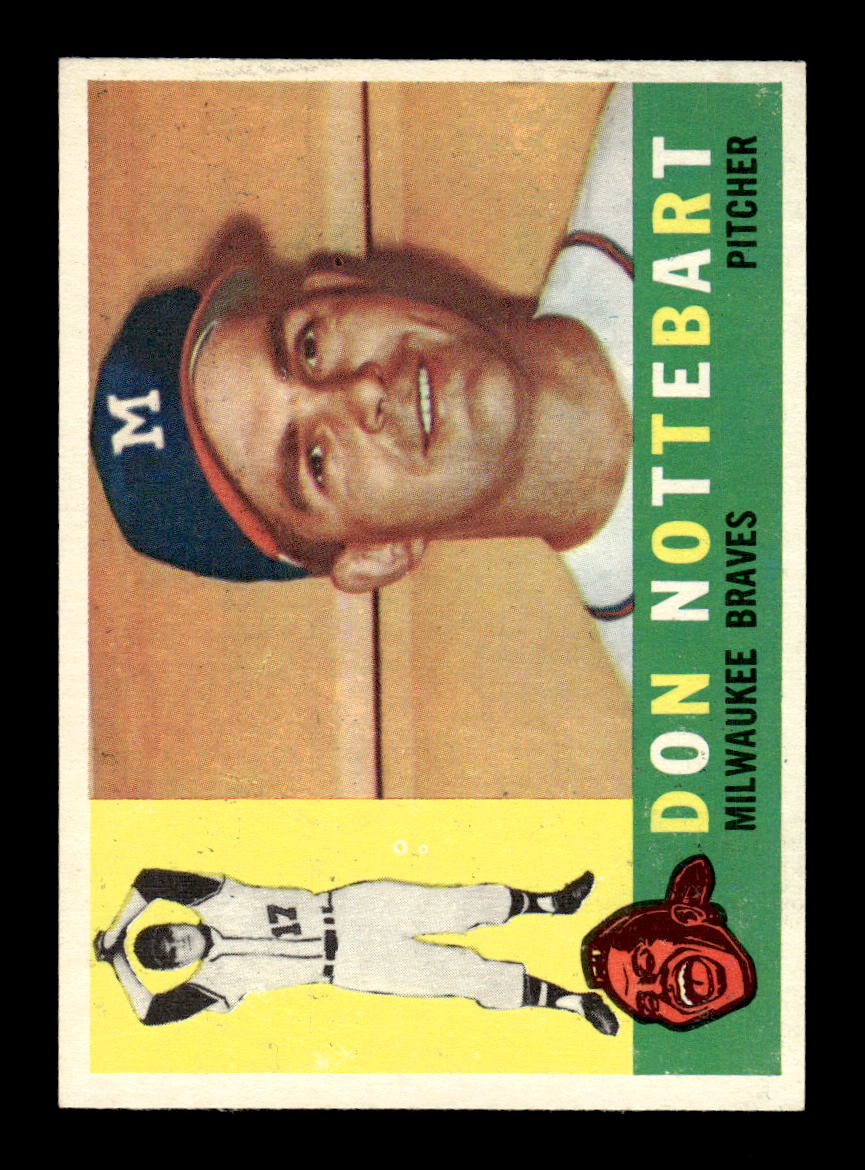 1960 Topps #351 Don Nottebart Milwaukee Braves EXMT KC10008965