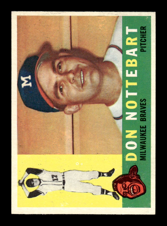 1960 Topps #351 Don Nottebart Milwaukee Braves EXMT KC10008965