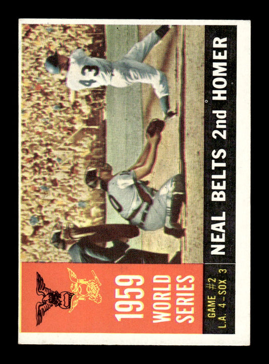 1960 Topps #386b 1959 WS Game #2 - Neal Belts 2nd Homer EXMT KC10008989