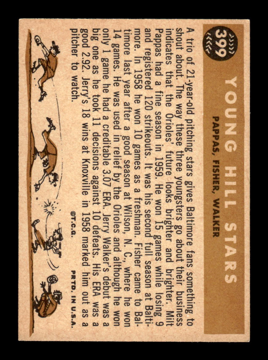 1960 Topps #399 Young Hill Stars Pappas Fisher Walker EXMT KC10008994