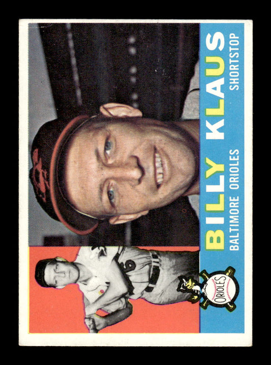 1960 Topps #406b Billy Klaus Baltimore Orioles EX KC10009000