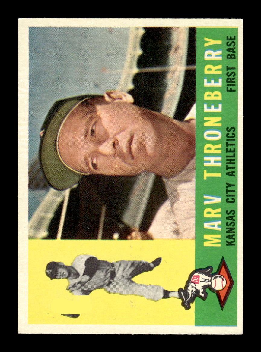 1960 Topps #436b Marv Throneberry Kansas City Athletics EXMT KC10009021