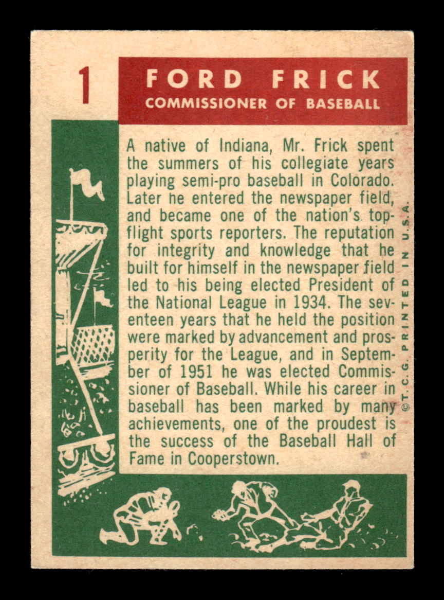 1959 Topps #1 Ford Frick EXMT KC10009062