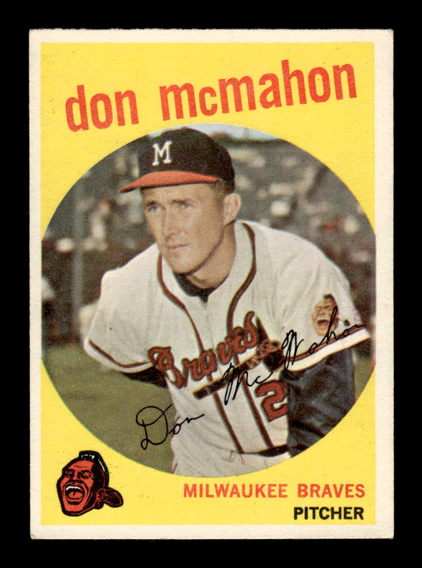 1959 Topps #3 Don McMahon Milwaukee Braves EXMT KC10009064