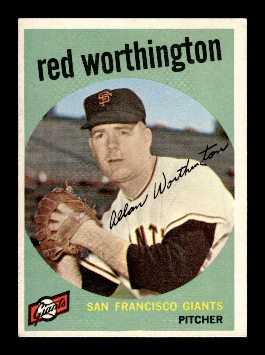 1959 Topps #28 Red Worthington San Francisco Giants EXMT KC10009087