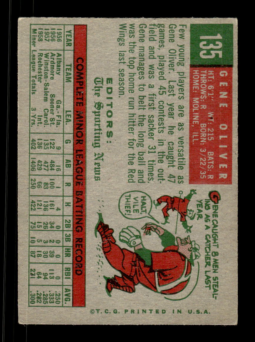 1959 Topps #135 Gene Oliver St. Louis Cardinals EXMT KC10009184