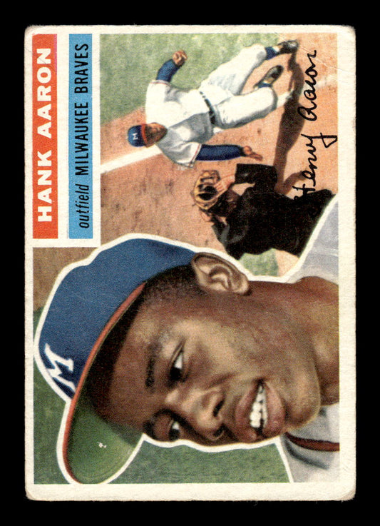 1956 Topps #31b Hank Aaron Milwaukee Braves G/VG HOF10009260