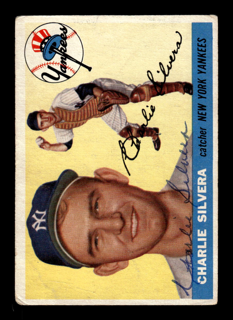 1955 Topps #188 Charlie Silvera New York Yankees Signed Auto G/VG HOF10009269