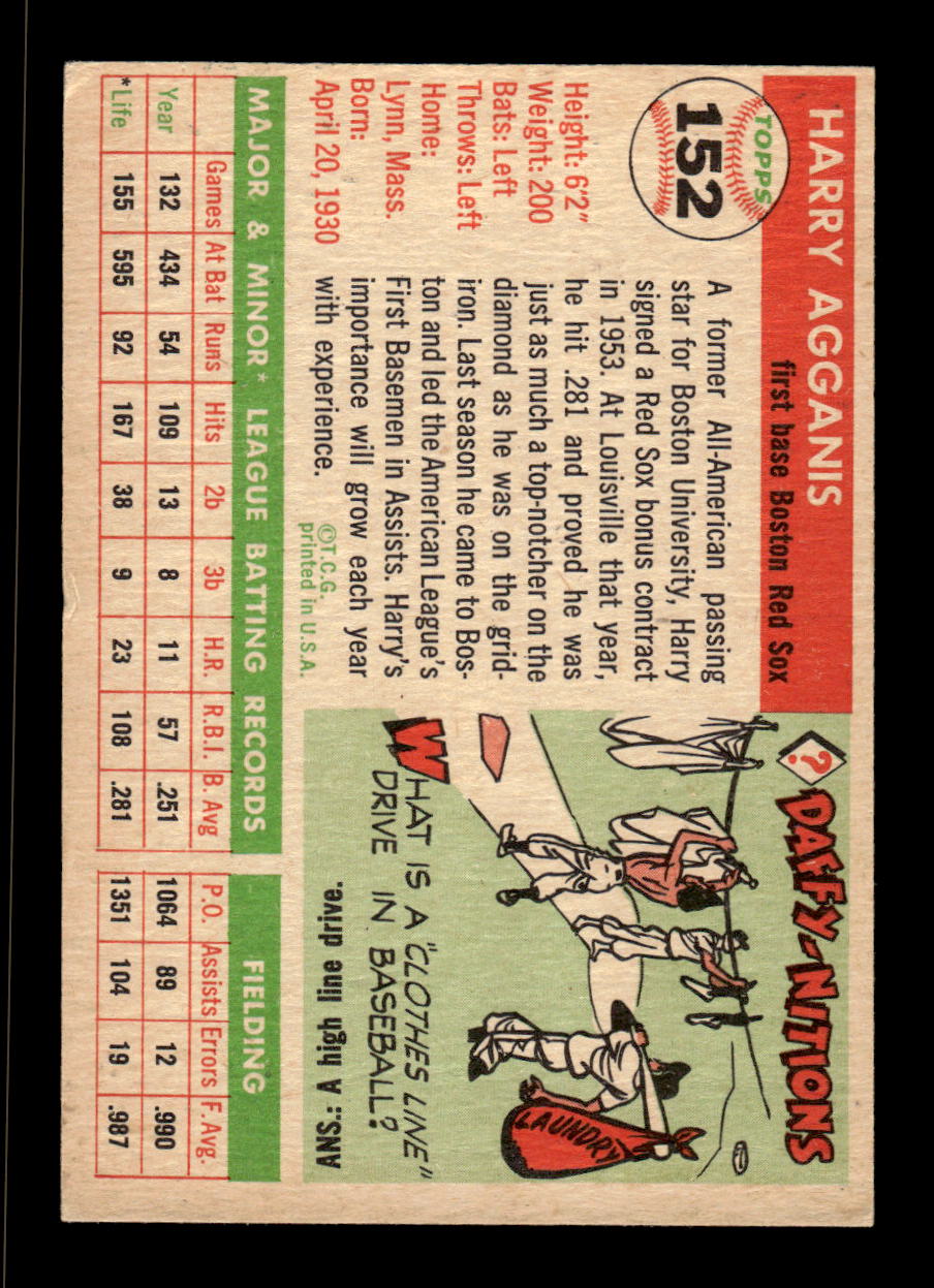 1955 Topps #152 Harry Agganis Boston Red Sox VGEX HOF10009274