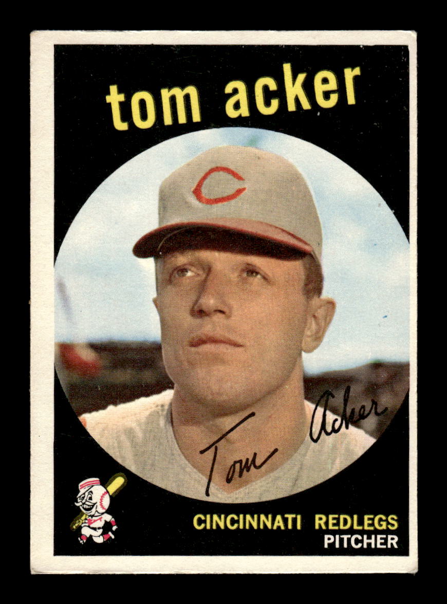 1959 Topps #201a Tom Acker Cincinnati Redlegs EX HOF10009278