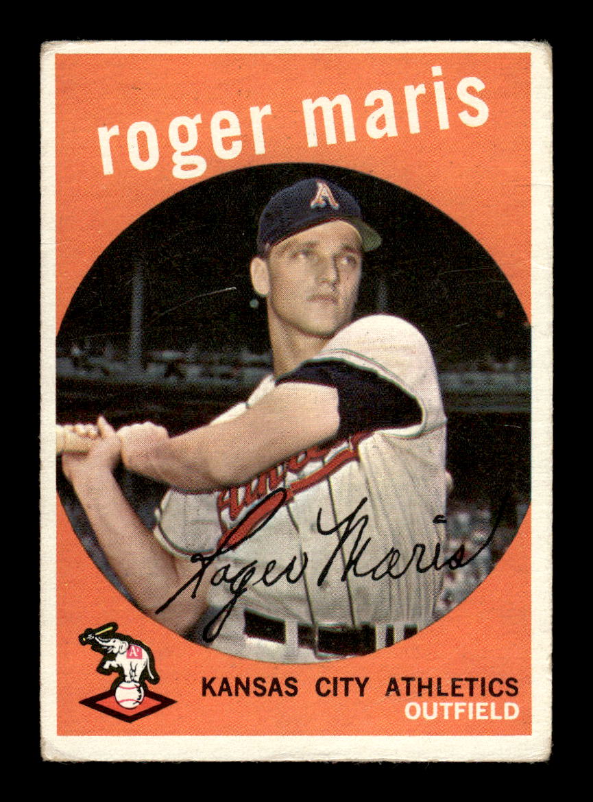 1959 Topps #202b Roger Maris Kansas City Athletics VGEX HOF10009279