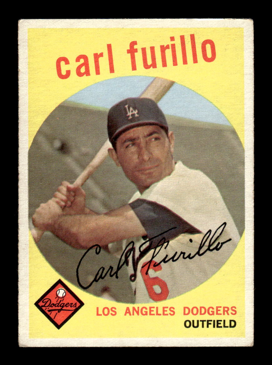 1959 Topps #206a Carl Furillo Los Angeles Dodgers EX HOF10009283