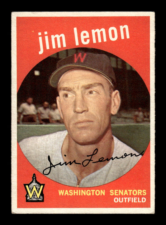 1959 Topps #215a Jim Lemon Washington Senators EX HOF10009291