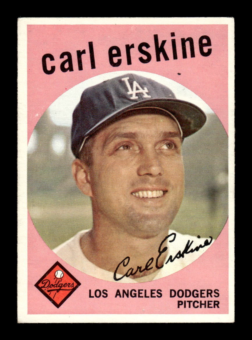 1959 Topps #217b Carl Erskine Los Angeles Dodgers EX HOF10009292