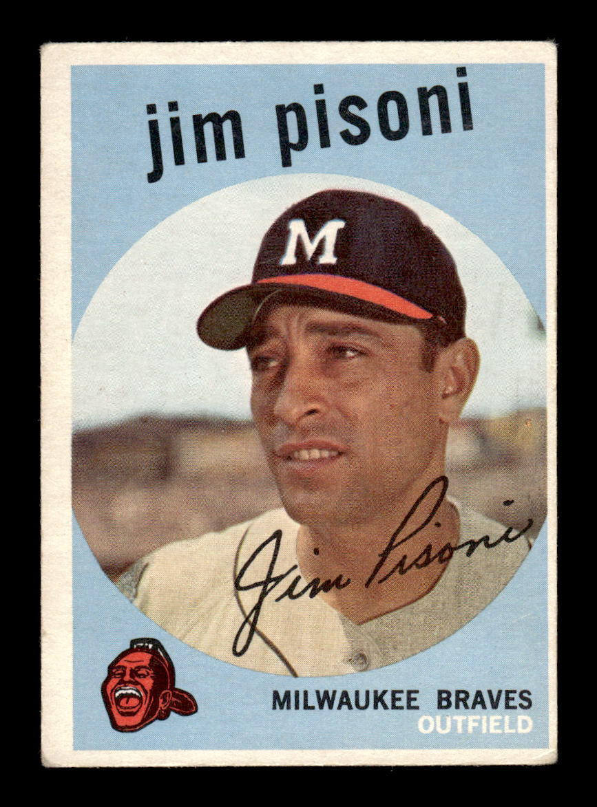 1959 Topps #259a Jim Pisoni Milwaukee Braves VGEX HOF10009333