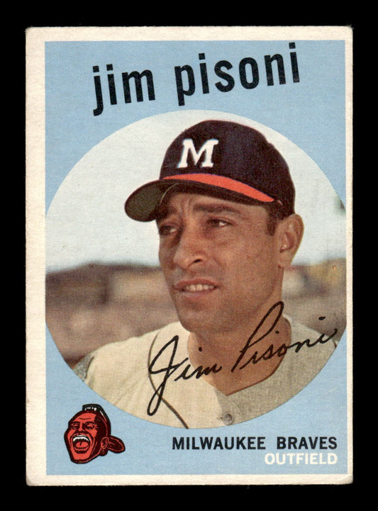 1959 Topps #259a Jim Pisoni Milwaukee Braves VGEX HOF10009333