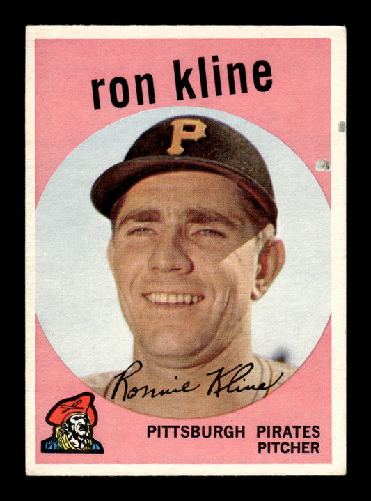 1959 Topps #265a Ron Kline Pittsburgh Pirates VG HOF10009339