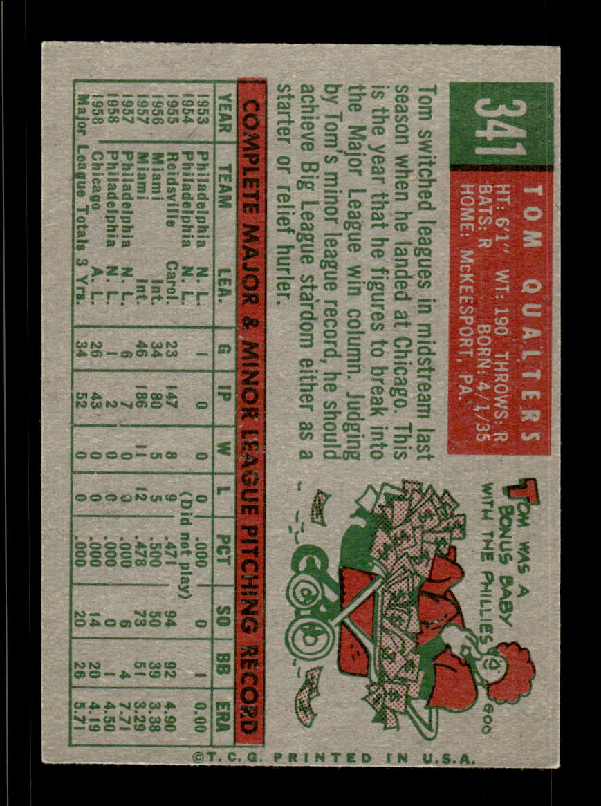 1959 Topps #341 Tom Qualters Chicago White Sox EX HOF10009407
