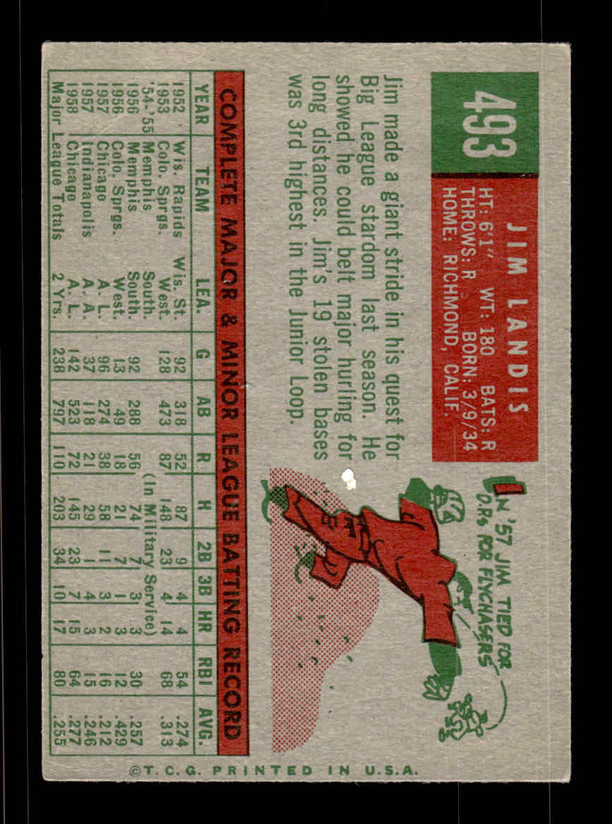 1959 Topps #493 Jim Landis Chicago White Sox VG HOF10009473
