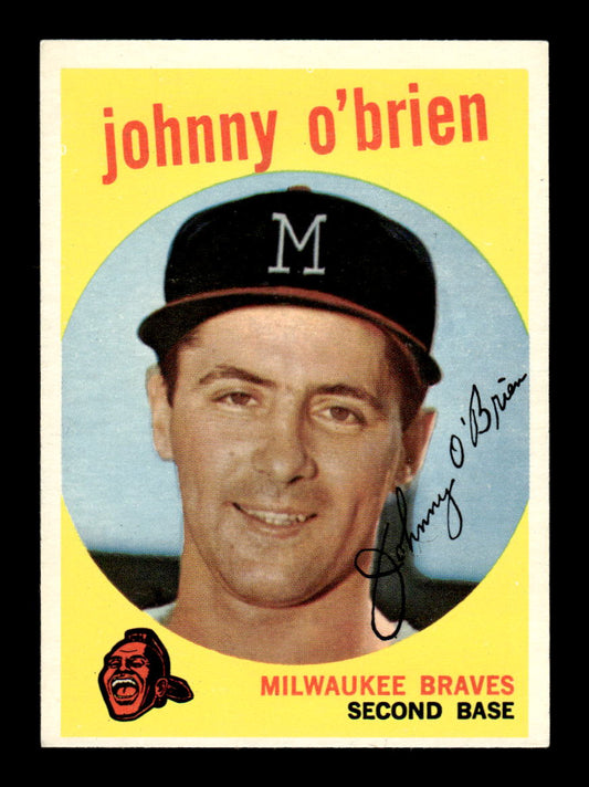 1959 Topps #499 Johnny O'Brien Milwaukee Braves EXMT HOF10009479