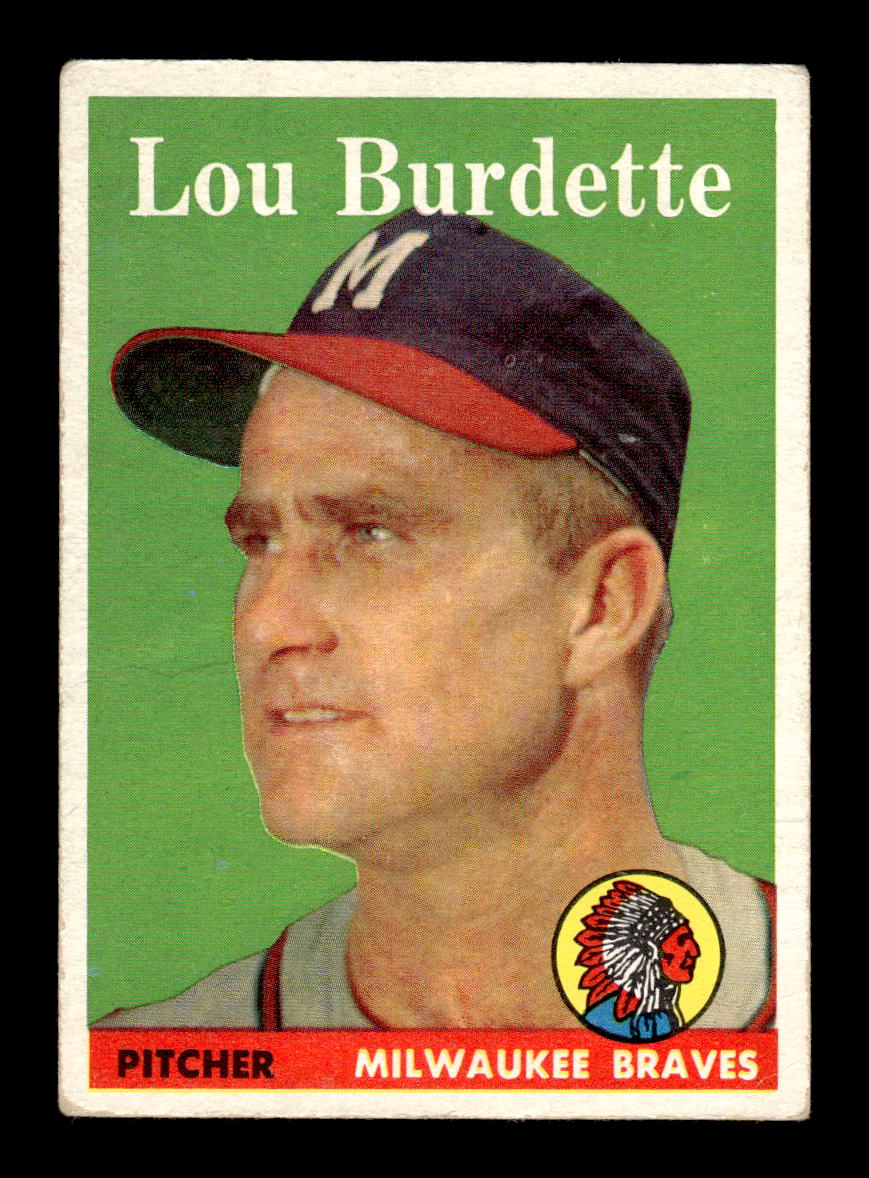1958 Topps #10 Lew Burdette Milwaukee Braves VGEX KC10009542
