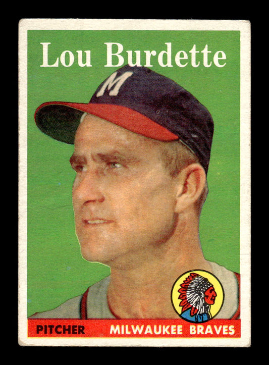 1958 Topps #10 Lew Burdette Milwaukee Braves VGEX KC10009542