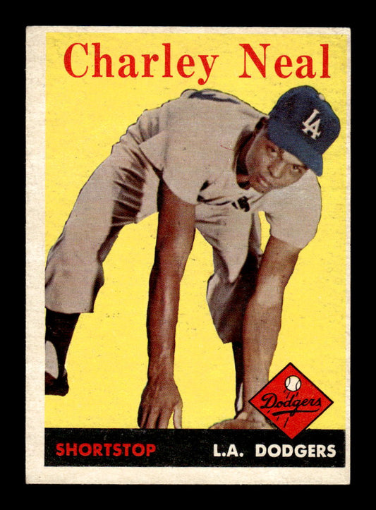1958 Topps #16 Charley Neal Los Angeles Dodgers EX KC10009547