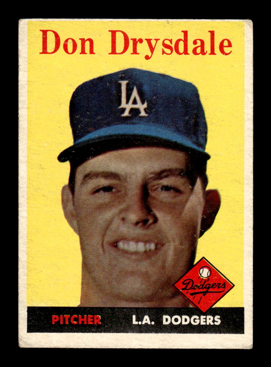1958 Topps #25 Don Drysdale Los Angeles Dodgers VGEX KC10009554