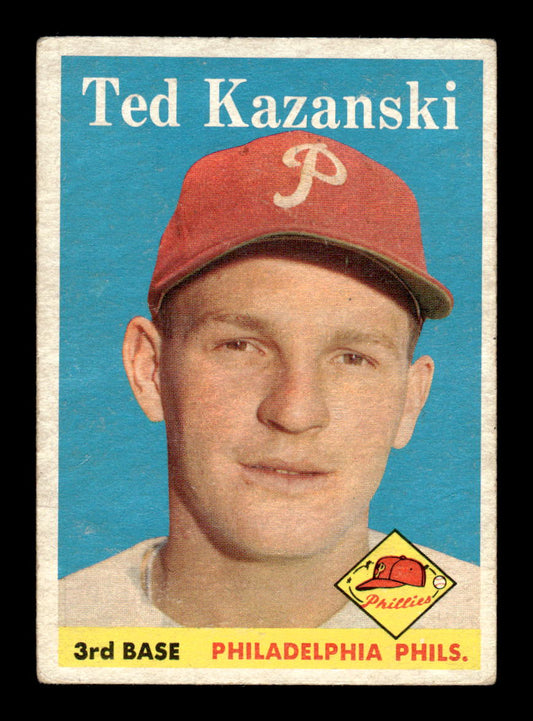 1958 Topps #36 Ted Kazanski Philadelphia Phillies EX KC10009564
