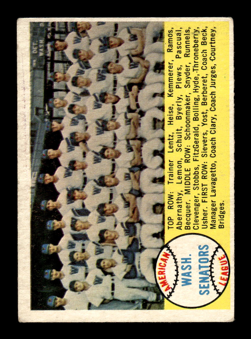 1958 Topps #44 Washington Senators Washington Senators EX KC10009572