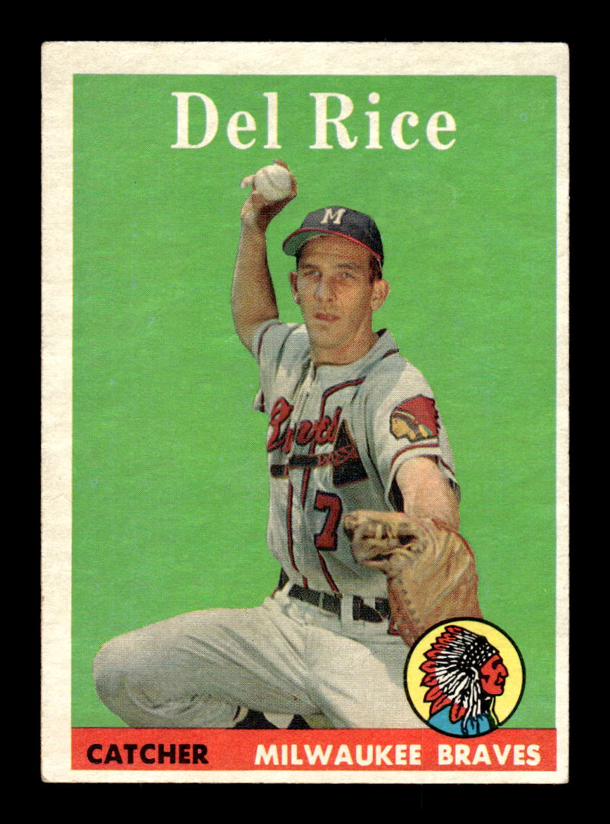 1958 Topps #51 Del Rice Milwaukee Braves EX KC10009578