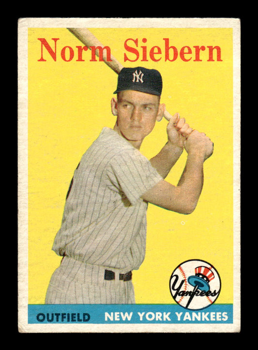1958 Topps #54 Norm Siebern New York Yankees EX KC10009580