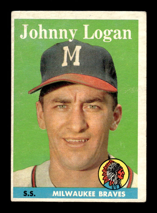 1958 Topps #110 Johnny Logan Milwaukee Braves EX KC10009631