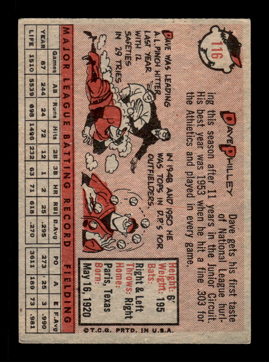 1958 Topps #116 Dave Philley Philadelphia Phillies EX KC10009637