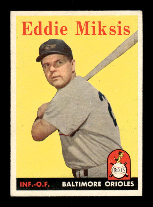 1958 Topps #121 Eddie Miksis Baltimore Orioles EX KC10009642