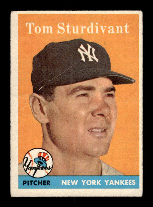 1958 Topps #127 Tom Sturdivant New York Yankees VGEX KC10009648