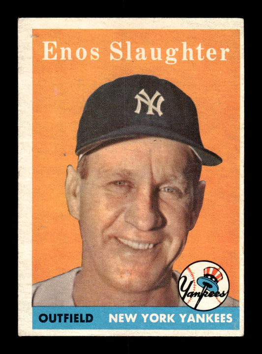 1958 Topps #142 Enos Slaughter New York Yankees EX KC10009663