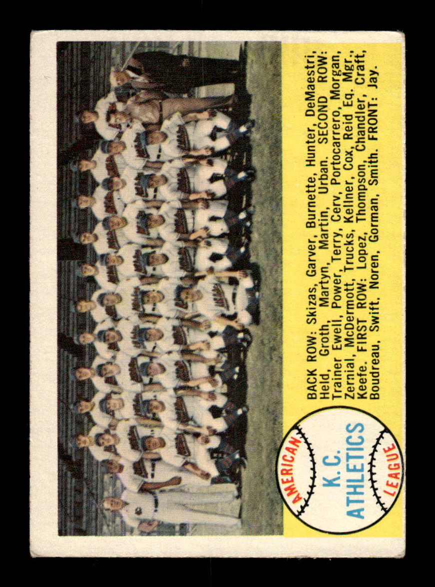 1958 Topps #174 Kansas City Athletics Kansas City Athletics VGEX KC10009693