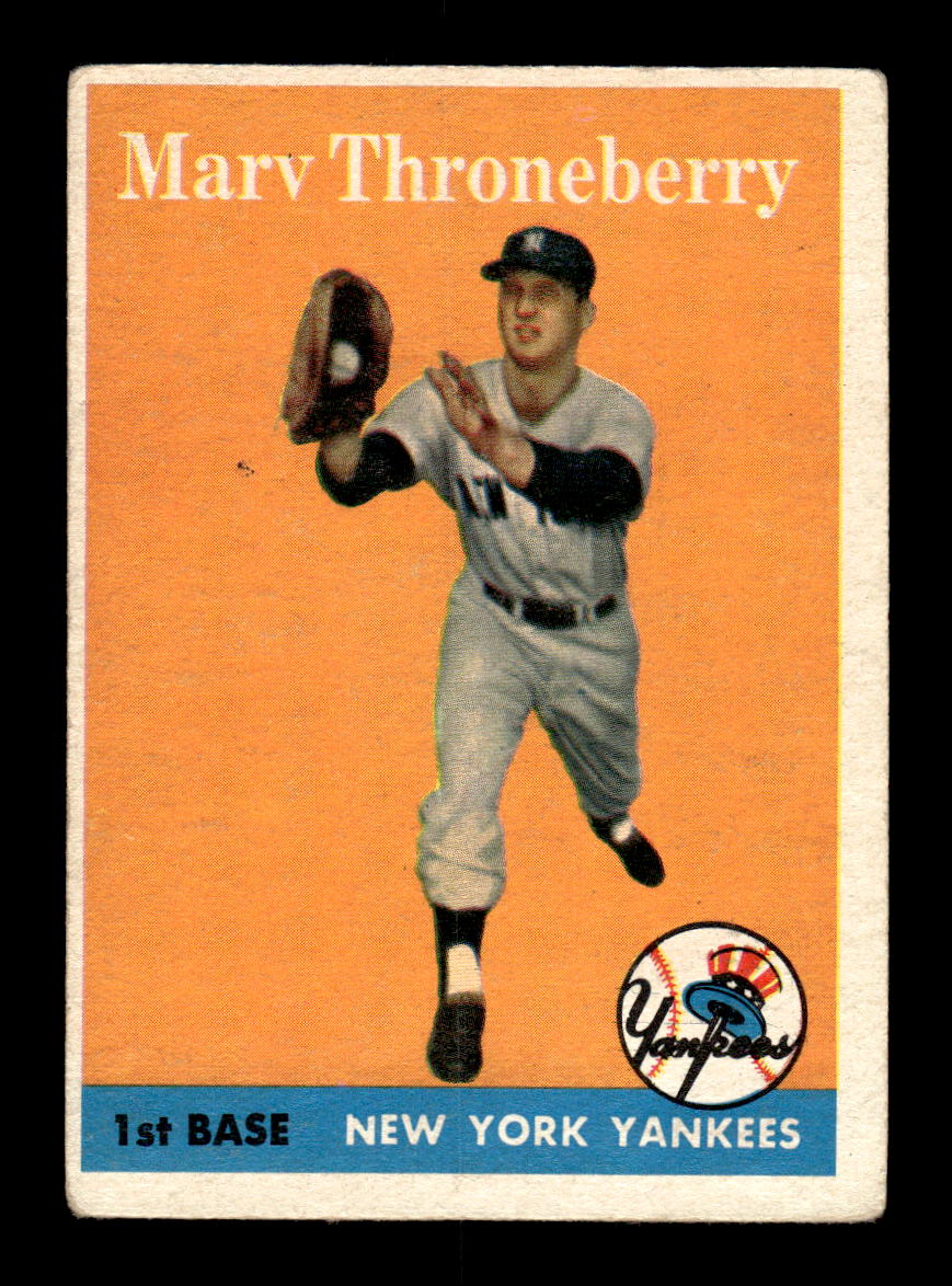 1958 Topps #175 Marv Throneberry New York Yankees VG KC10009694