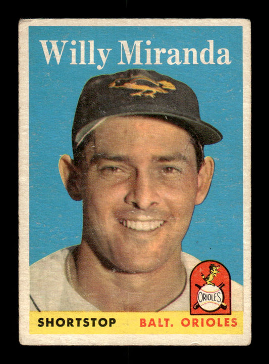 1958 Topps #179 Willy Miranda Baltimore Orioles VGEX KC10009698