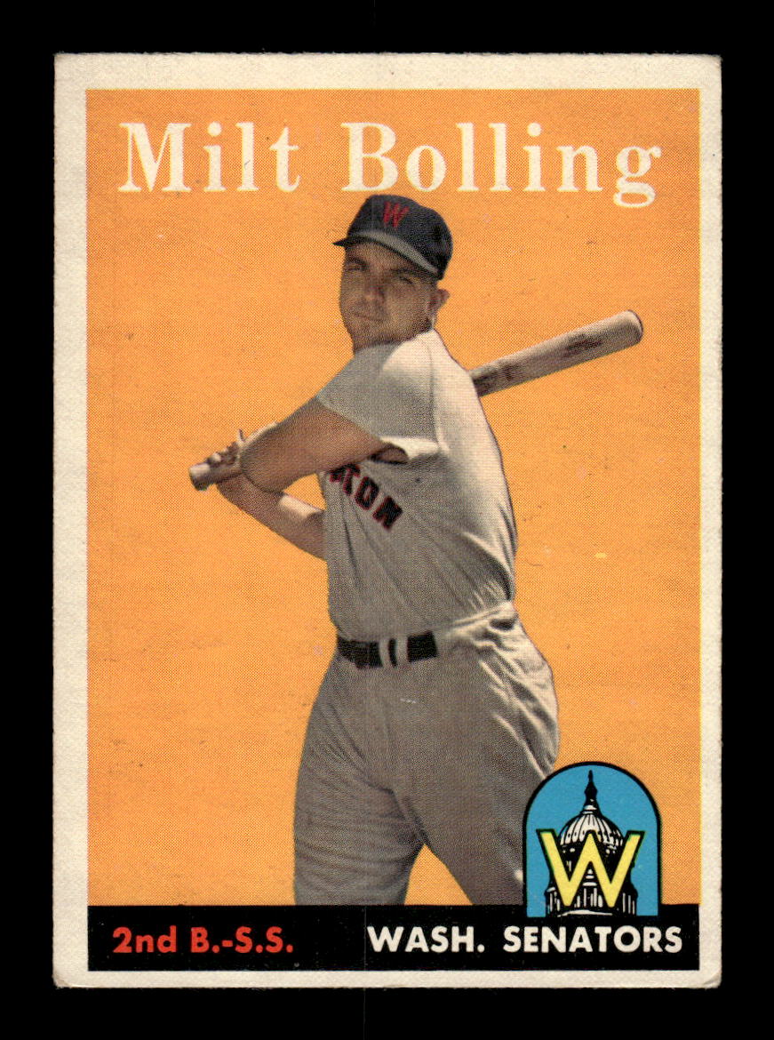 1958 Topps #188 Milt Bolling Washington Senators VGEX KC10009706