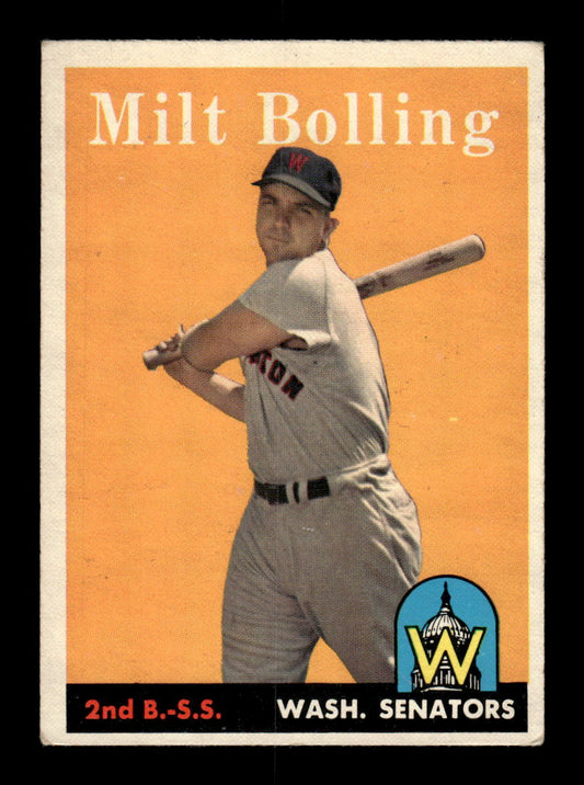 1958 Topps #188 Milt Bolling Washington Senators VGEX KC10009706
