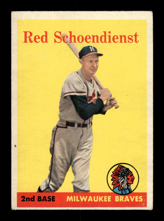 1958 Topps #190 Red Schoendienst Milwaukee Braves VGEX KC10009708