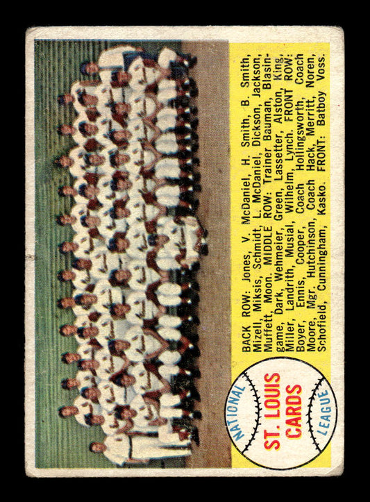 1958 Topps #216 St. Louis Cardinals St. Louis Cardinals VGEX HOF10009761