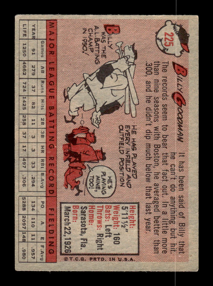 1958 Topps #225 Billy Goodman Chicago White Sox VGEX HOF10009770