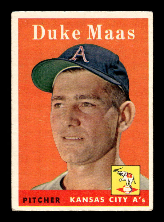 1958 Topps #228 Duke Maas Kansas City Athletics VGEX HOF10009773