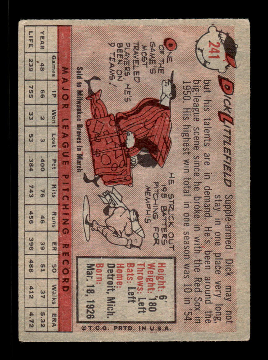 1958 Topps #241 Dick Littlefield Chicago Cubs VGEX HOF10009786